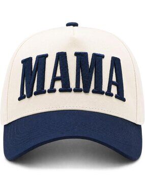 Womens Mama-navyblue/Beig Vintage Snapback Trendy Mom Halloween Trucker Hat